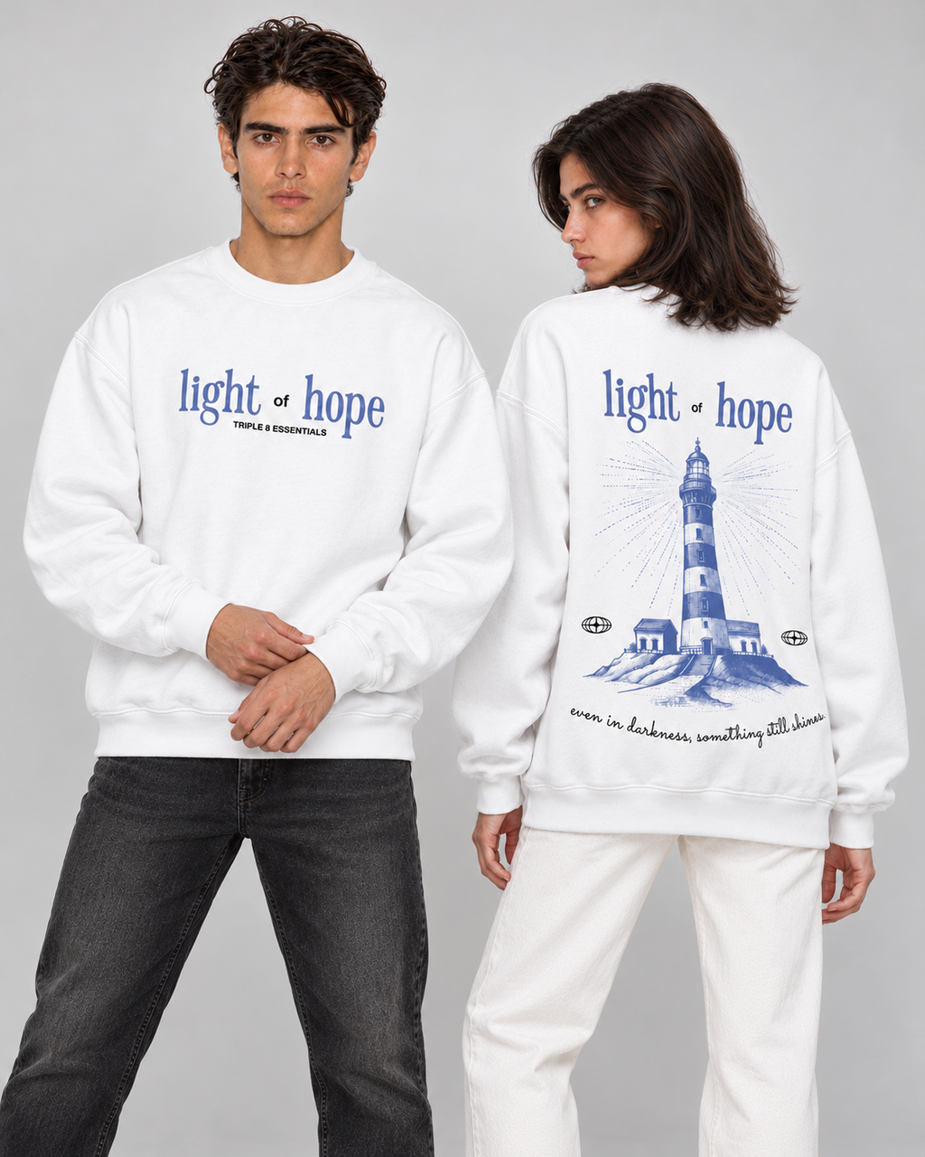 Light of Hope Crewneck Sweatshirt — White