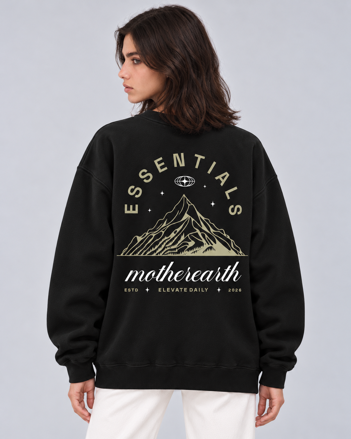 Mother Earth Crewneck Sweatshirt — Black