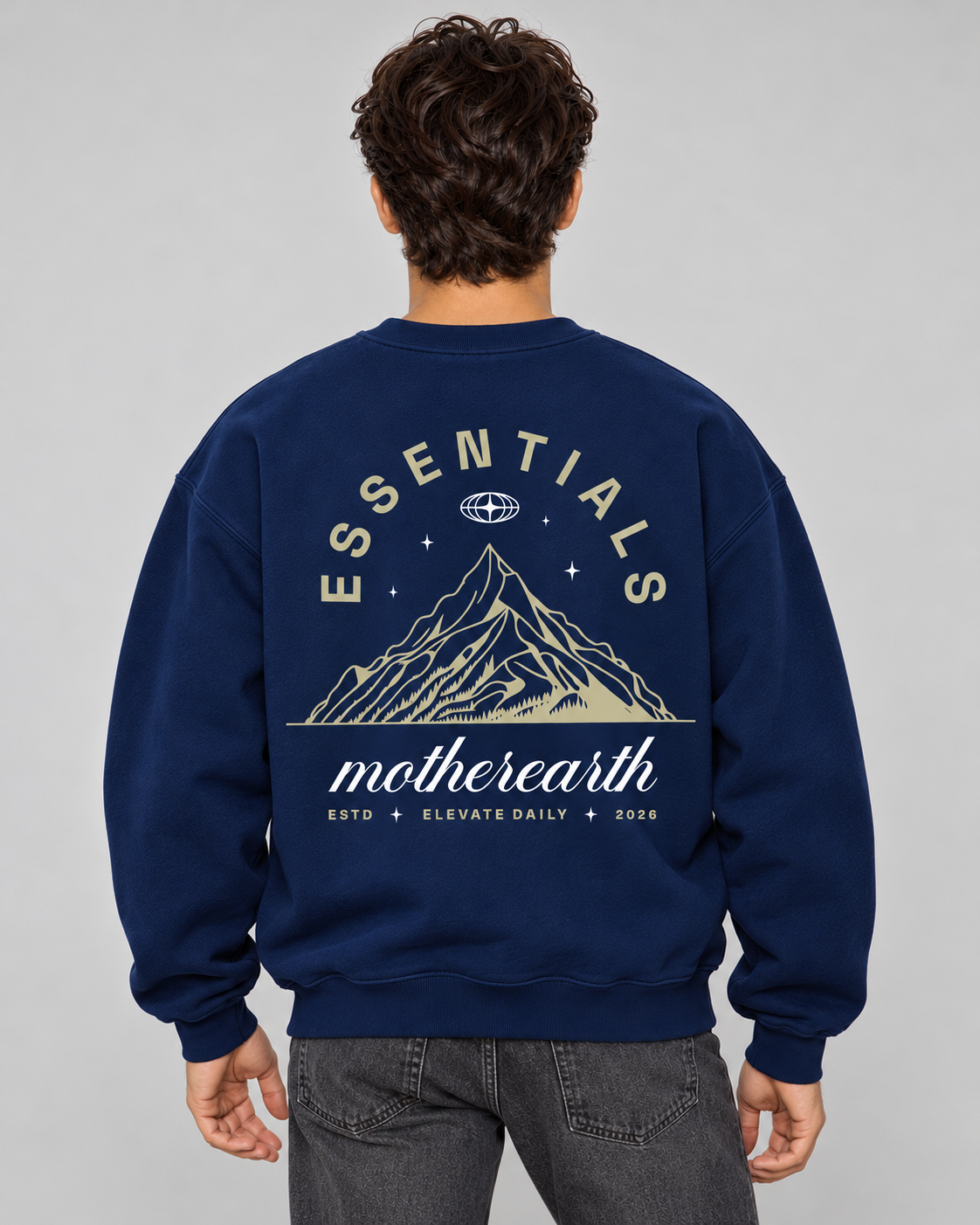 Mother Earth Crewneck Sweatshirt — Navy