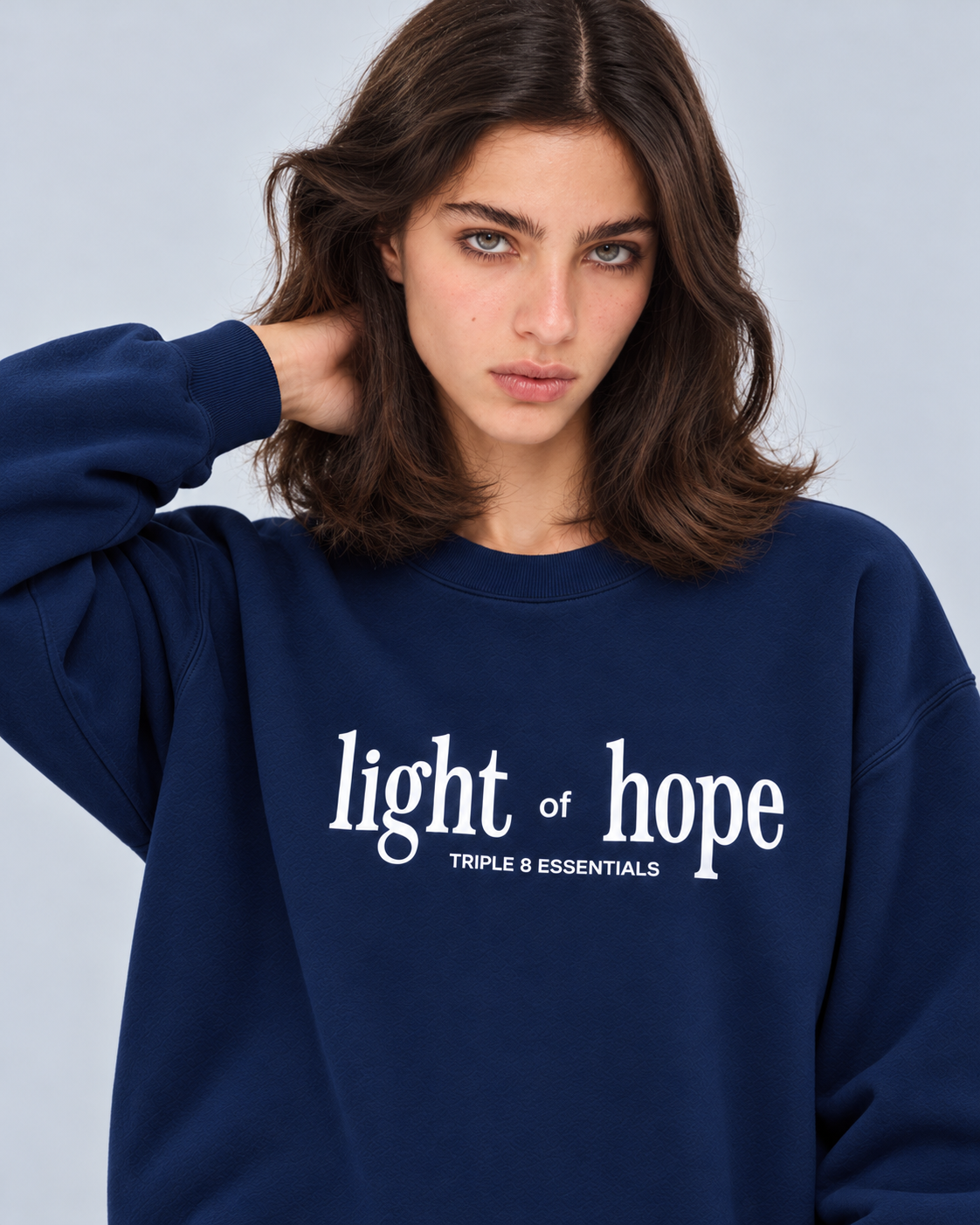 Light of Hope Crewneck Sweatshirt — Navy