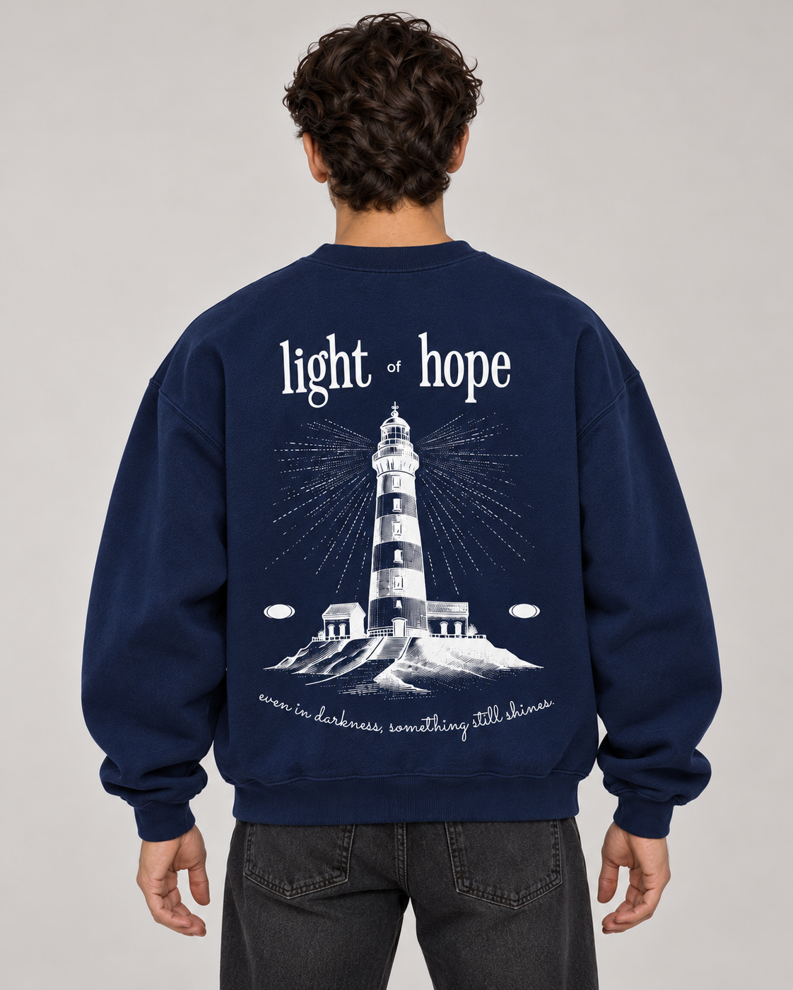 Light of Hope Crewneck Sweatshirt — Navy