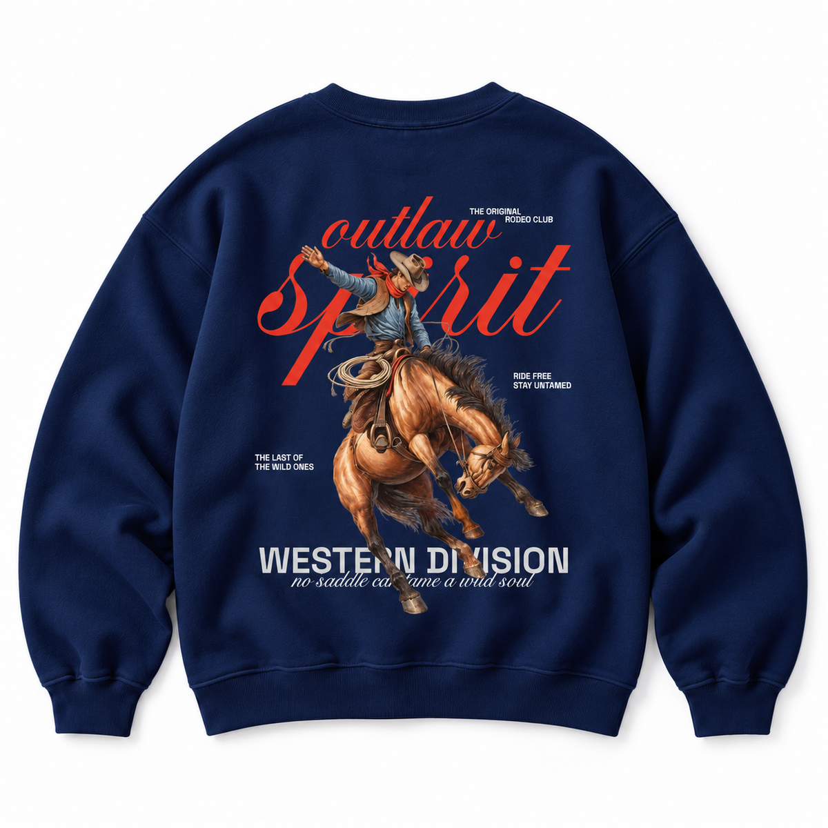 Outlaw Cowboy Crewneck Sweatshirt — Navy