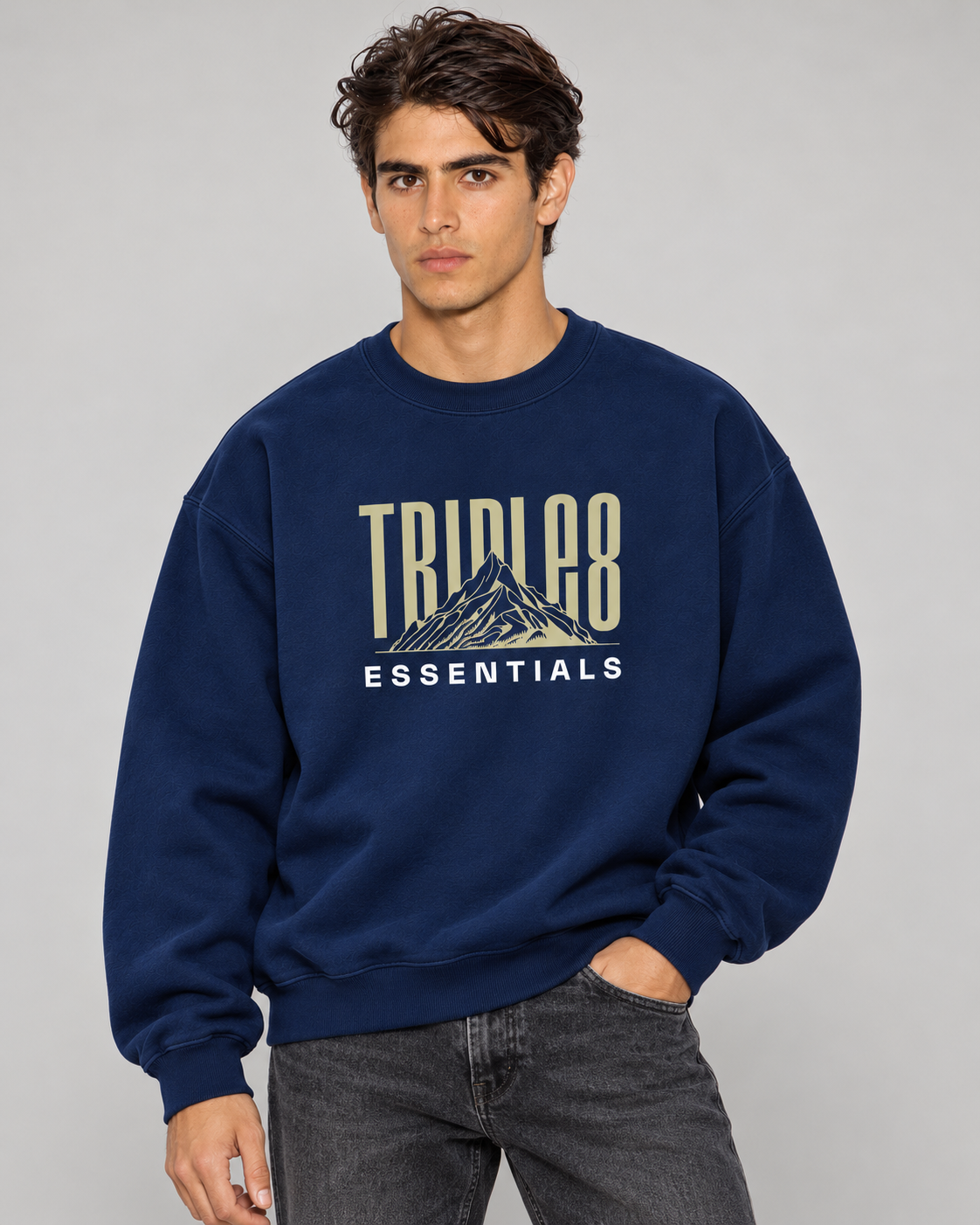 Mother Earth Crewneck Sweatshirt — Navy