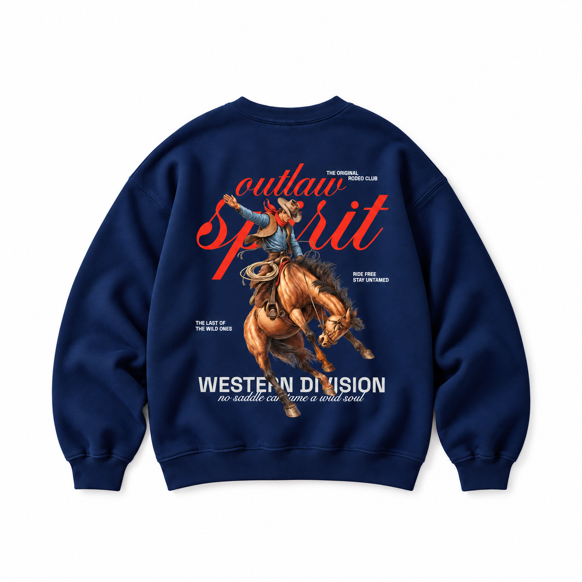 Outlaw Cowboy Crewneck Sweatshirt — Navy