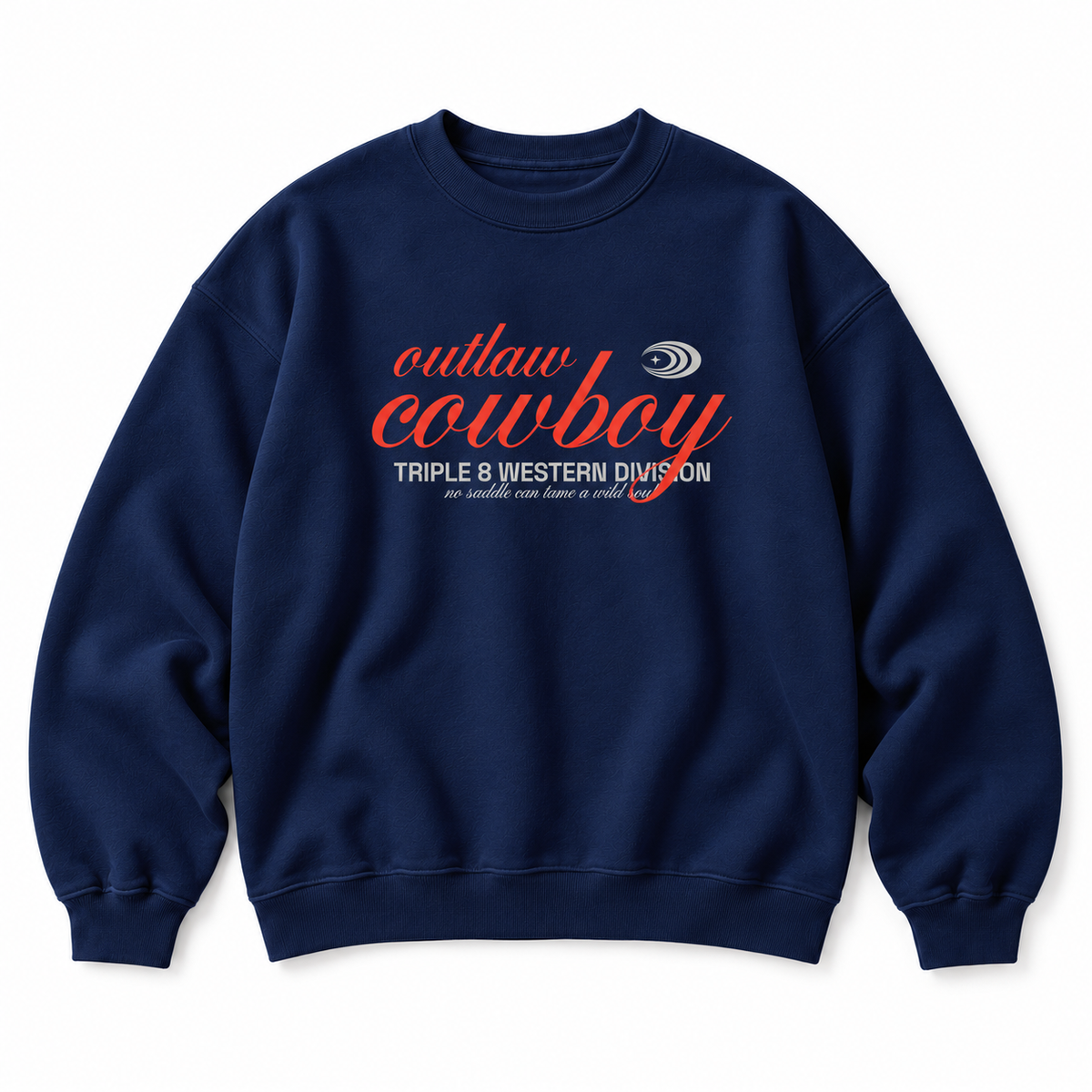 Outlaw Cowboy Crewneck Sweatshirt — Navy