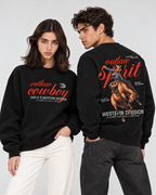 Outlaw Cowboy Crewneck Sweatshirt — Black