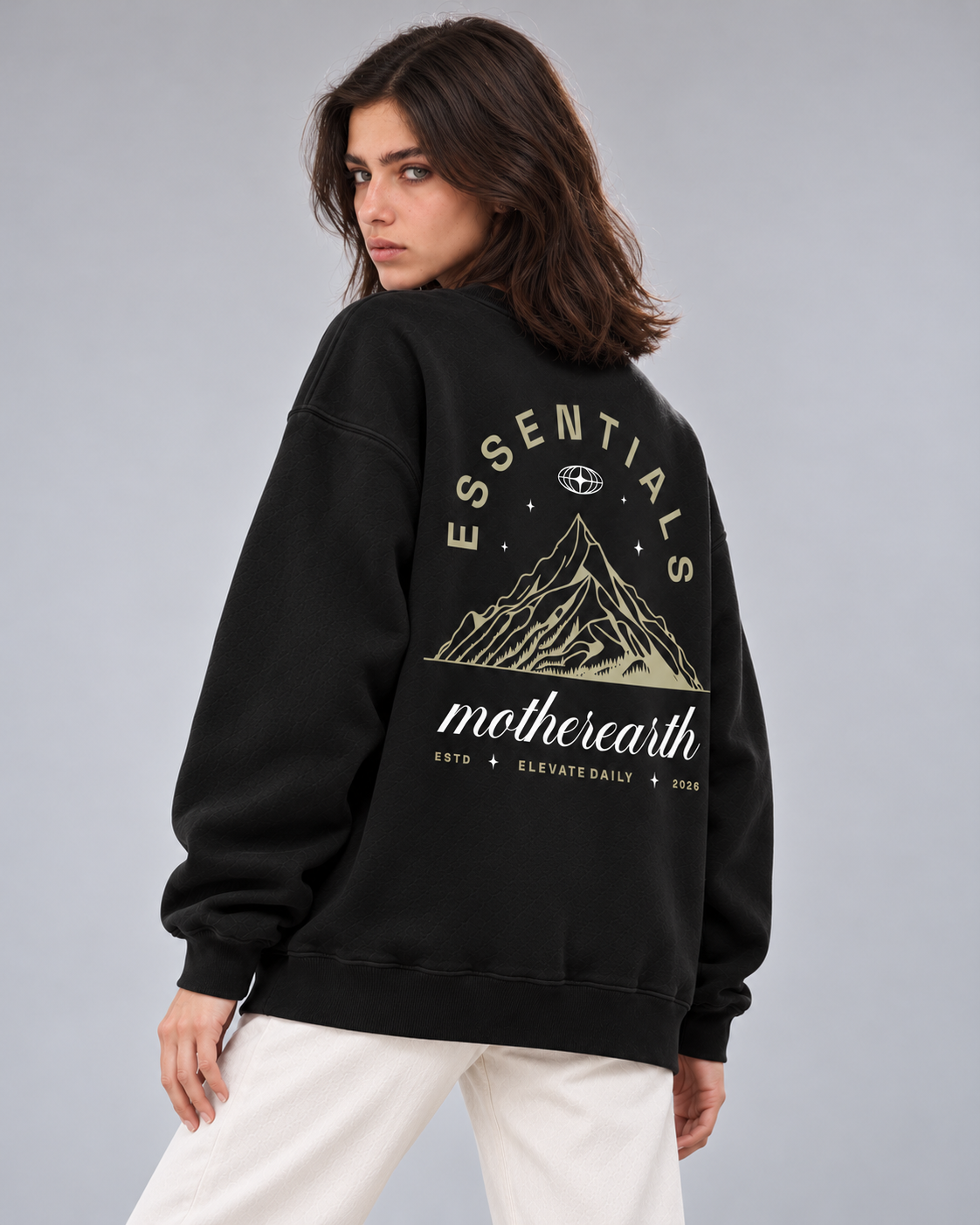 Mother Earth Crewneck Sweatshirt — Black