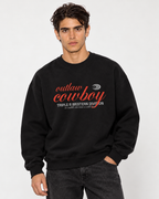 Outlaw Cowboy Crewneck Sweatshirt — Black