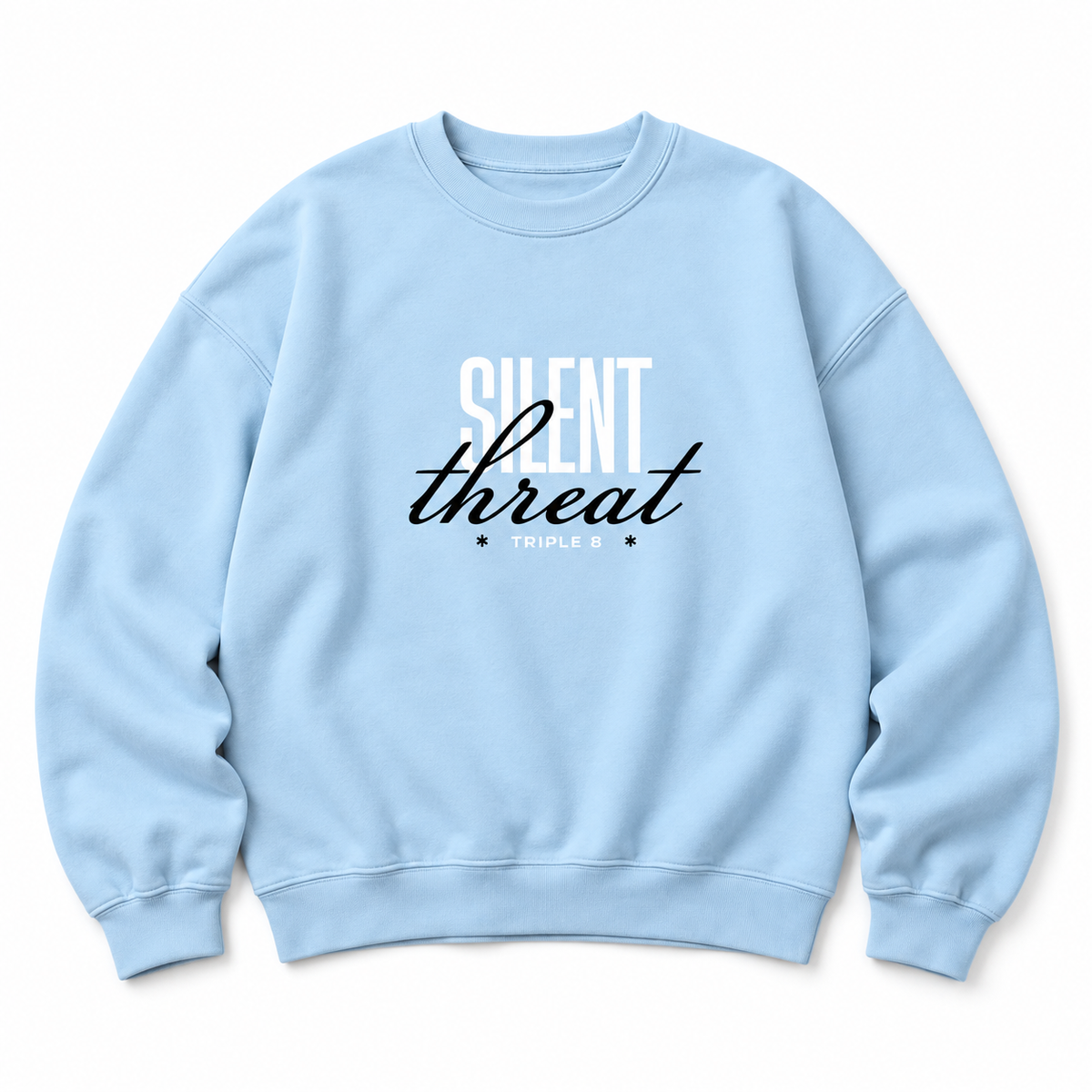 Silent Threat Crewneck Sweatshirt — Baby Blue