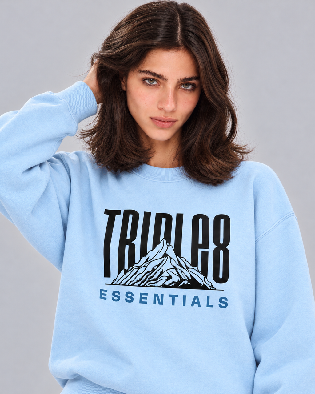 Mother Earth Crewneck Sweatshirt — Baby Blue