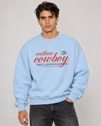 Outlaw Cowboy Crewneck Sweatshirt — Baby Blue