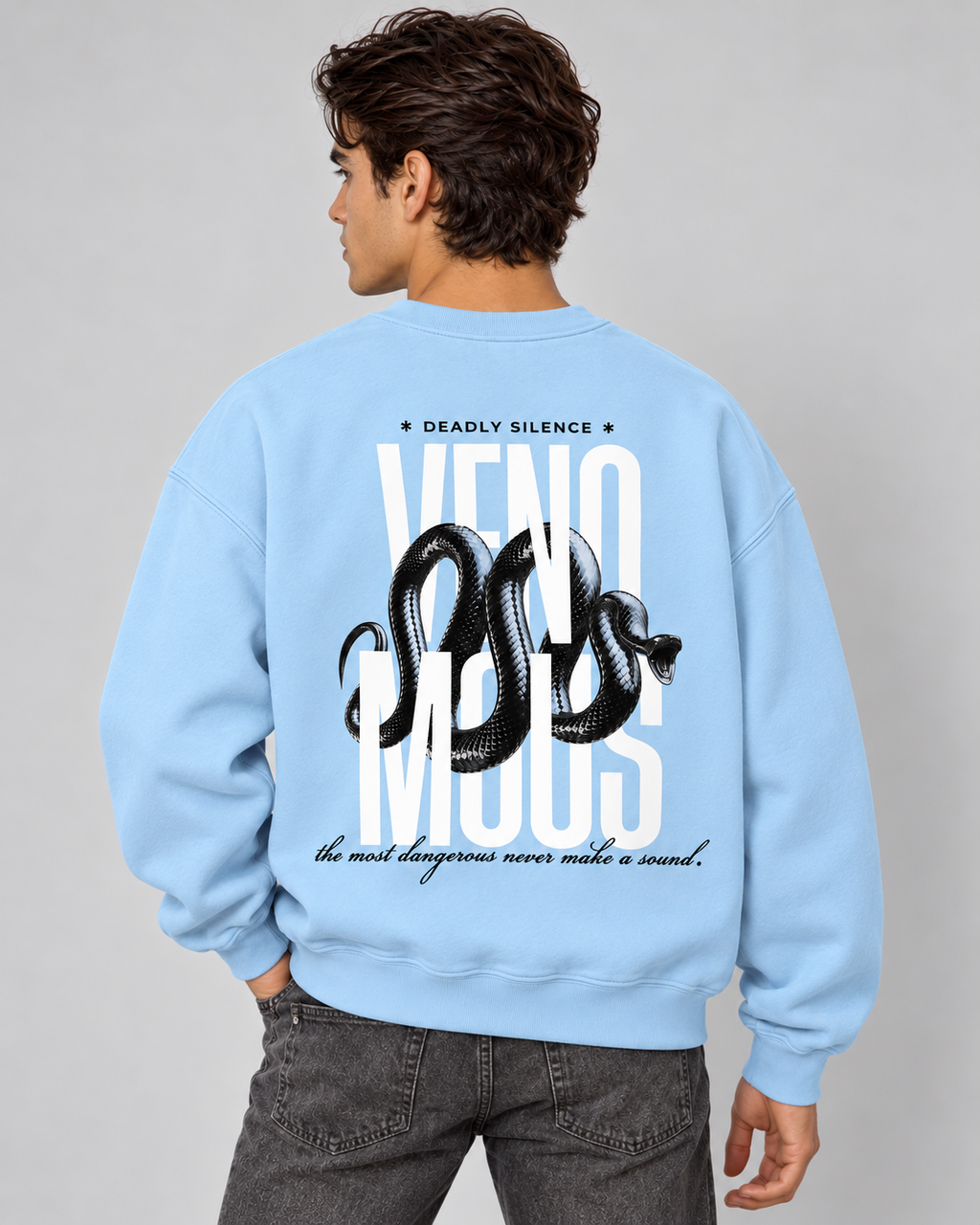 Silent Threat Crewneck Sweatshirt — Baby Blue
