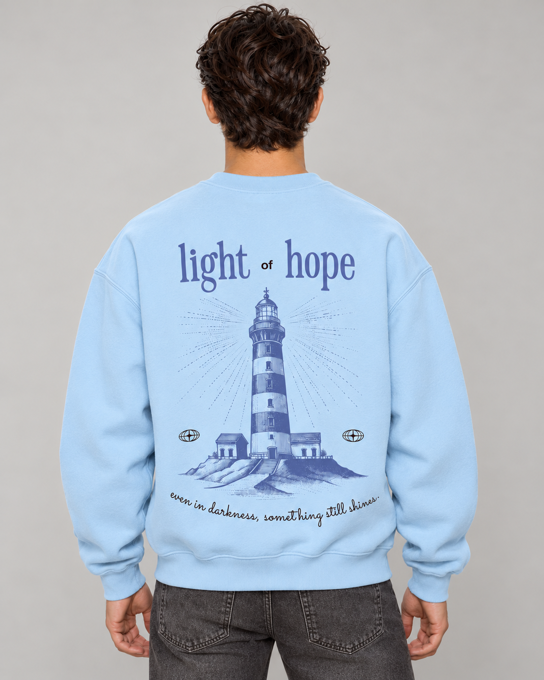 Light of Hope Crewneck Sweatshirt — Baby Blue