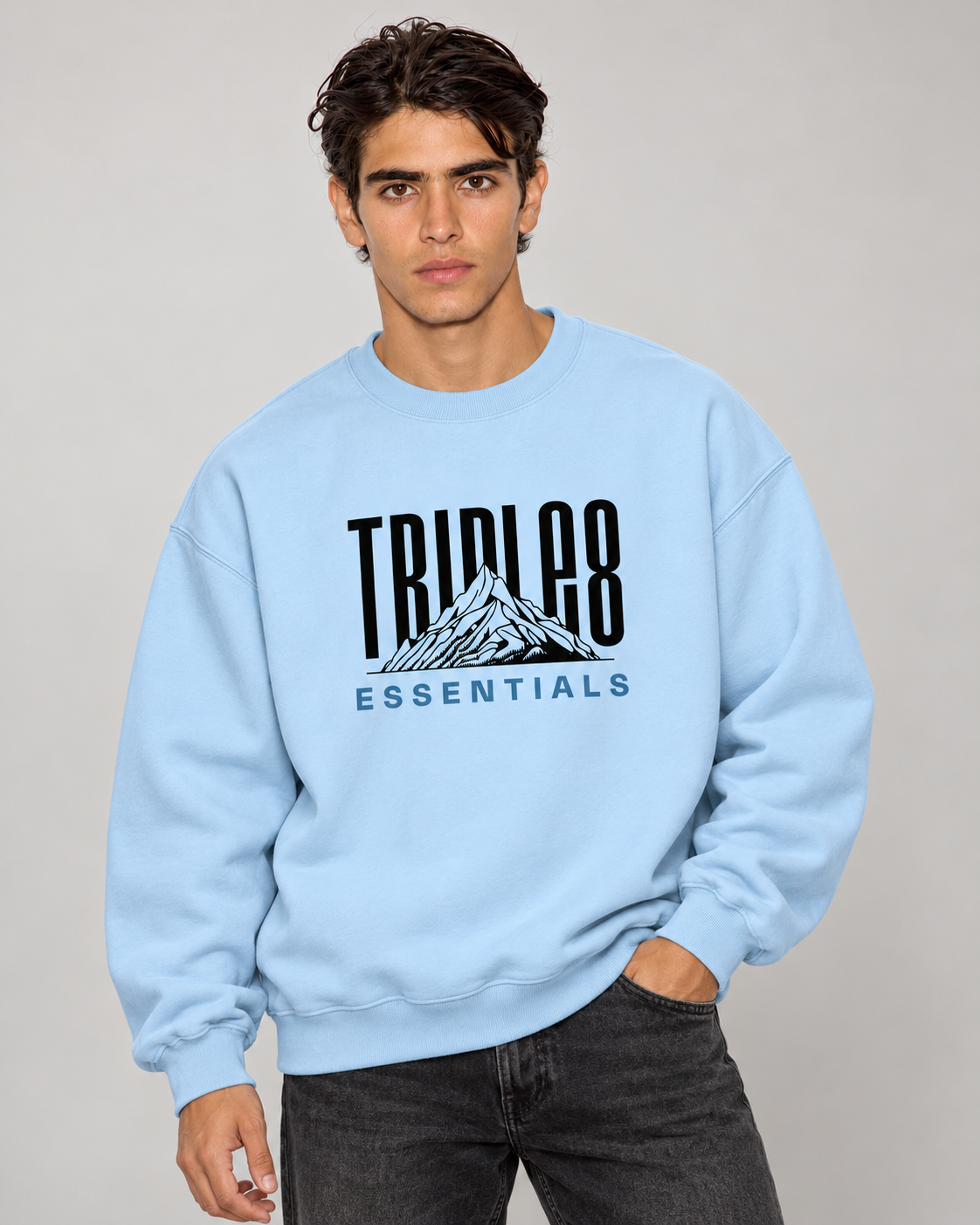 Mother Earth Crewneck Sweatshirt — Baby Blue