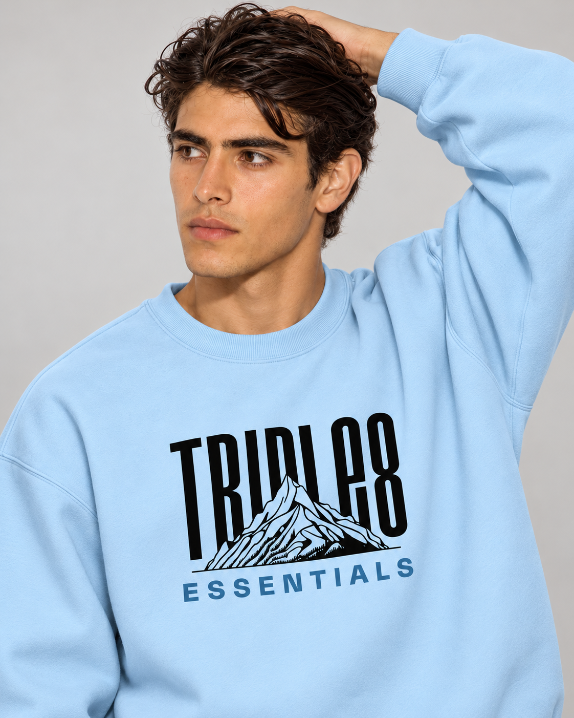Mother Earth Crewneck Sweatshirt — Baby Blue