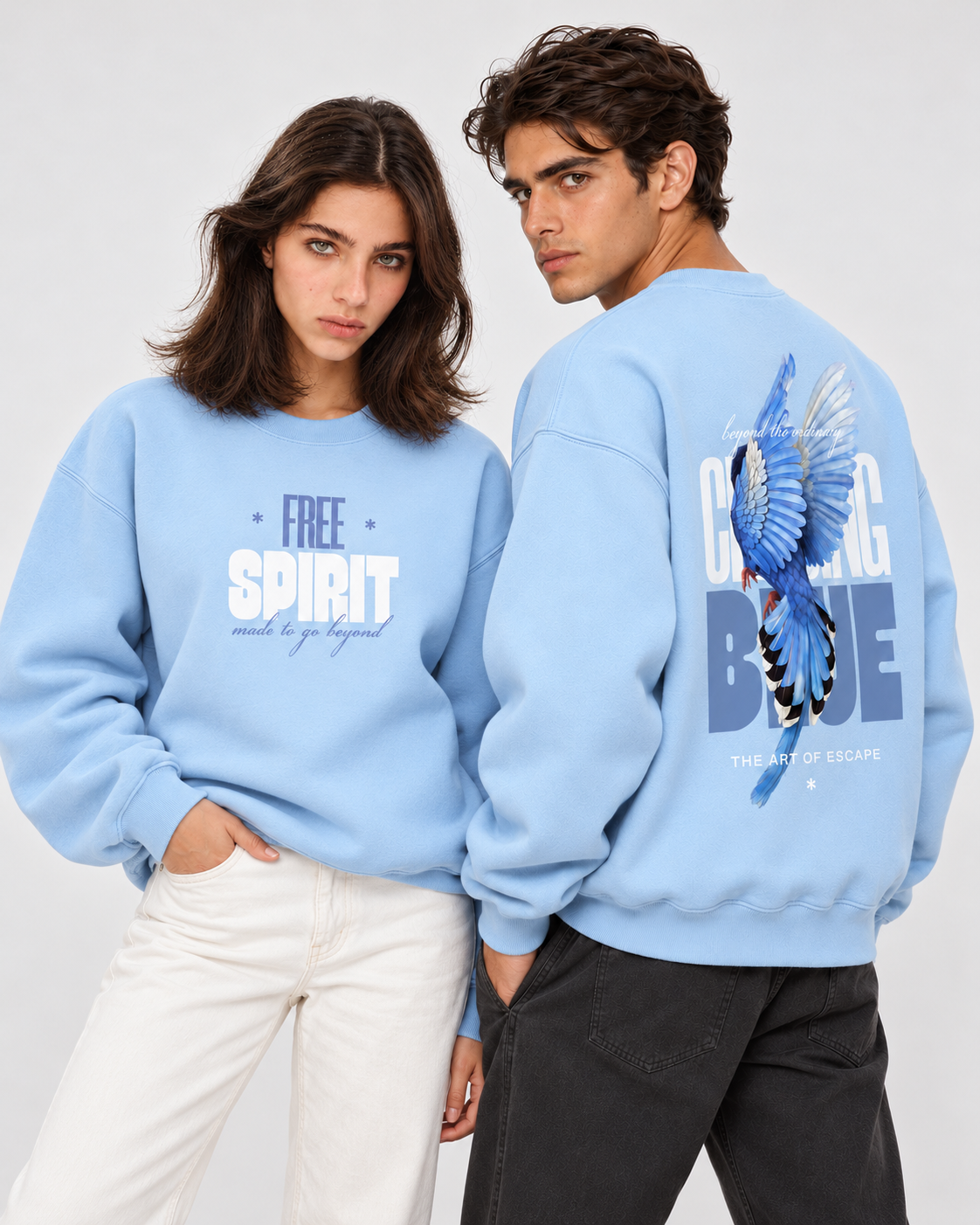 Free Spirit Crewneck Sweatshirt — Baby Blue