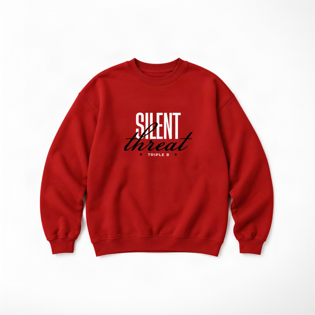Silent Threat Crewneck Sweatshirt — Red