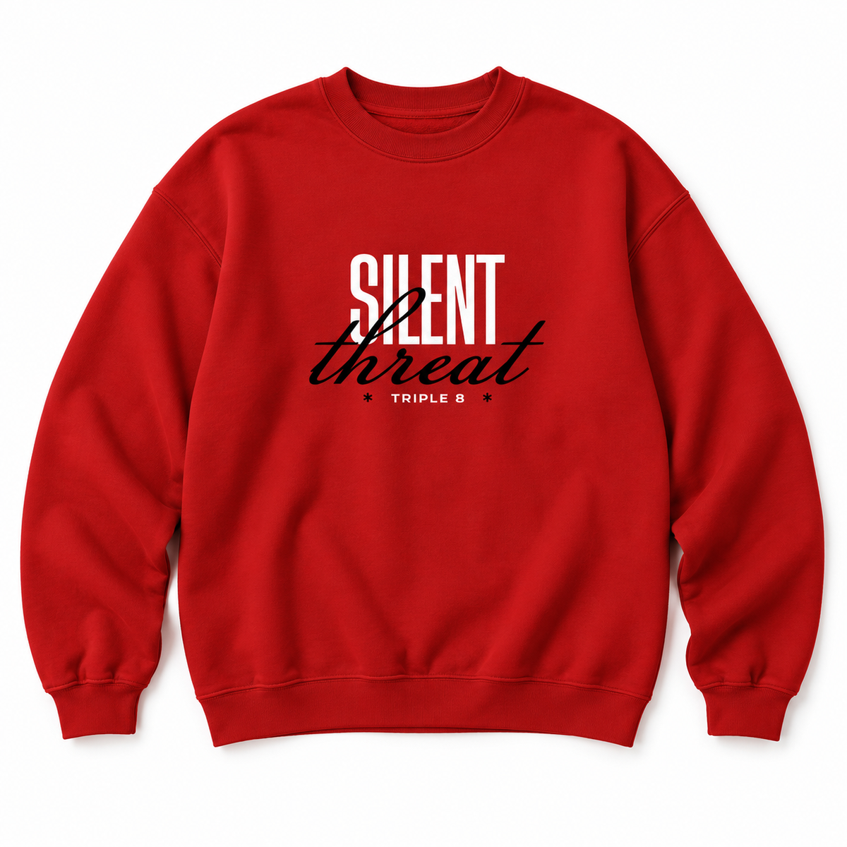 Silent Threat Crewneck Sweatshirt — Red