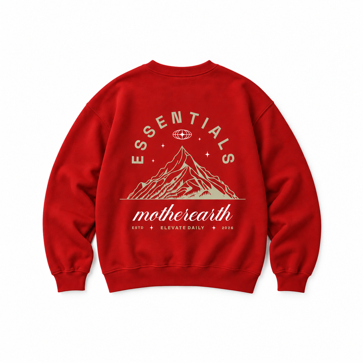 Mother Earth Crewneck Sweatshirt — Red