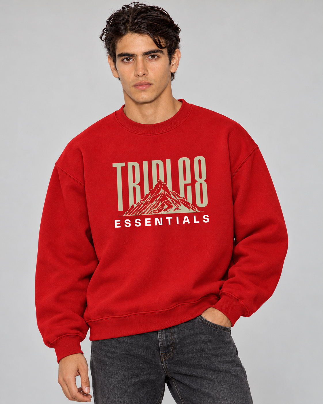 Mother Earth Crewneck Sweatshirt — Red