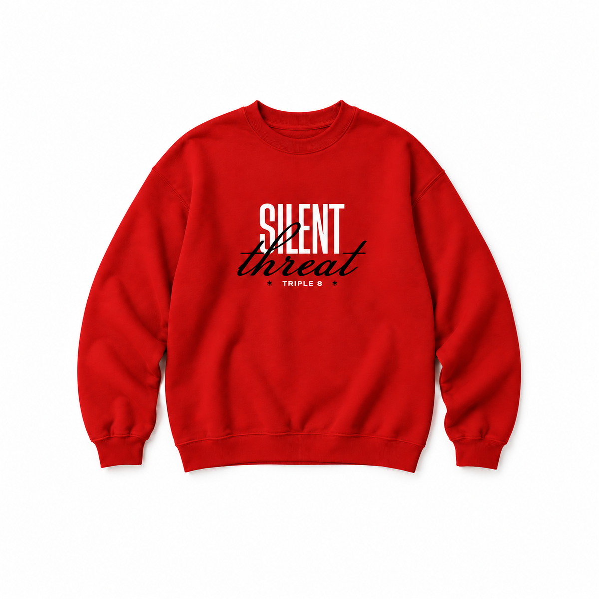 Silent Threat Crewneck Sweatshirt — Red