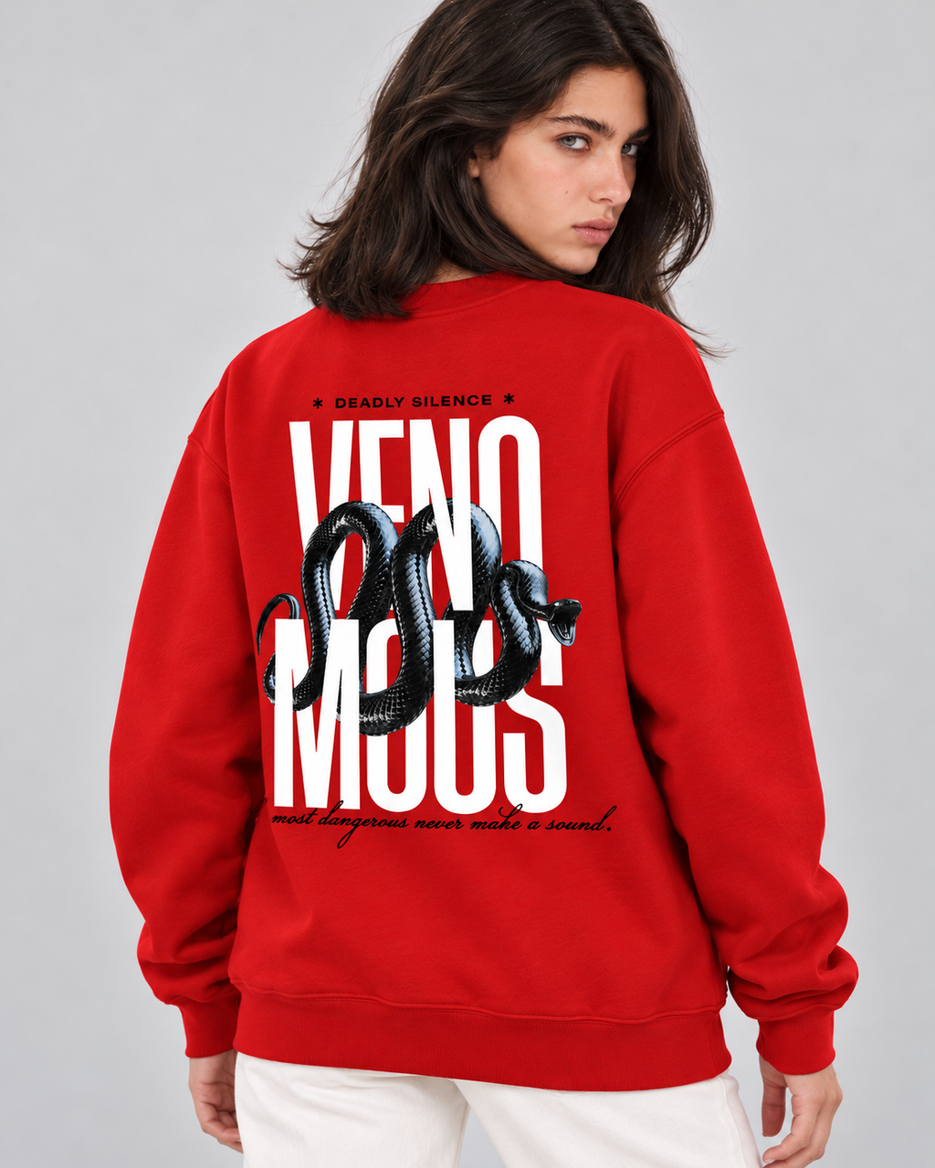 Silent Threat Crewneck Sweatshirt — Red