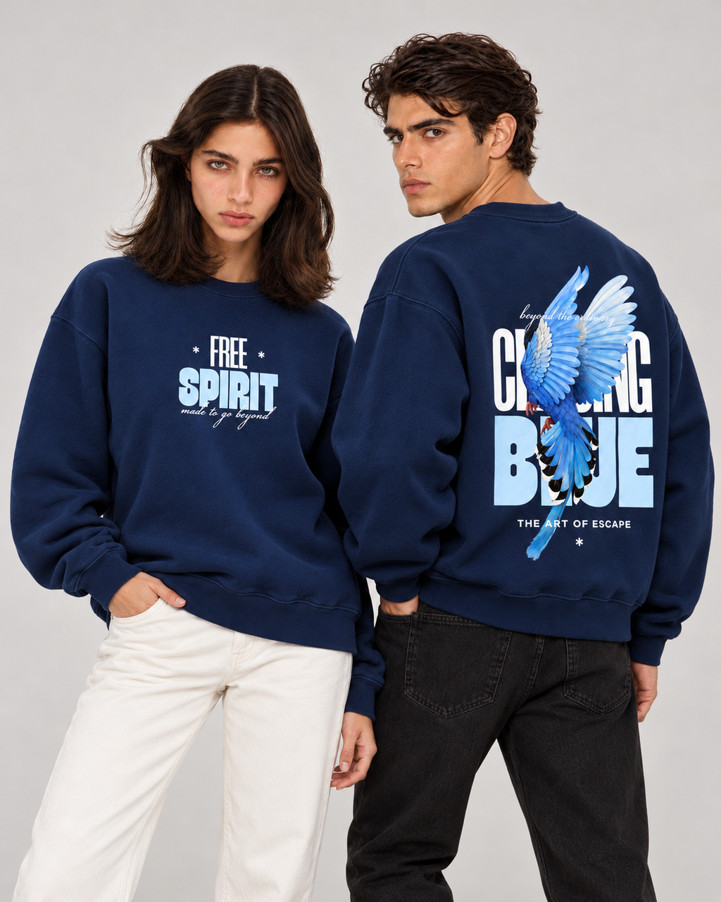 Free Spirit Crewneck Sweatshirt — Navy