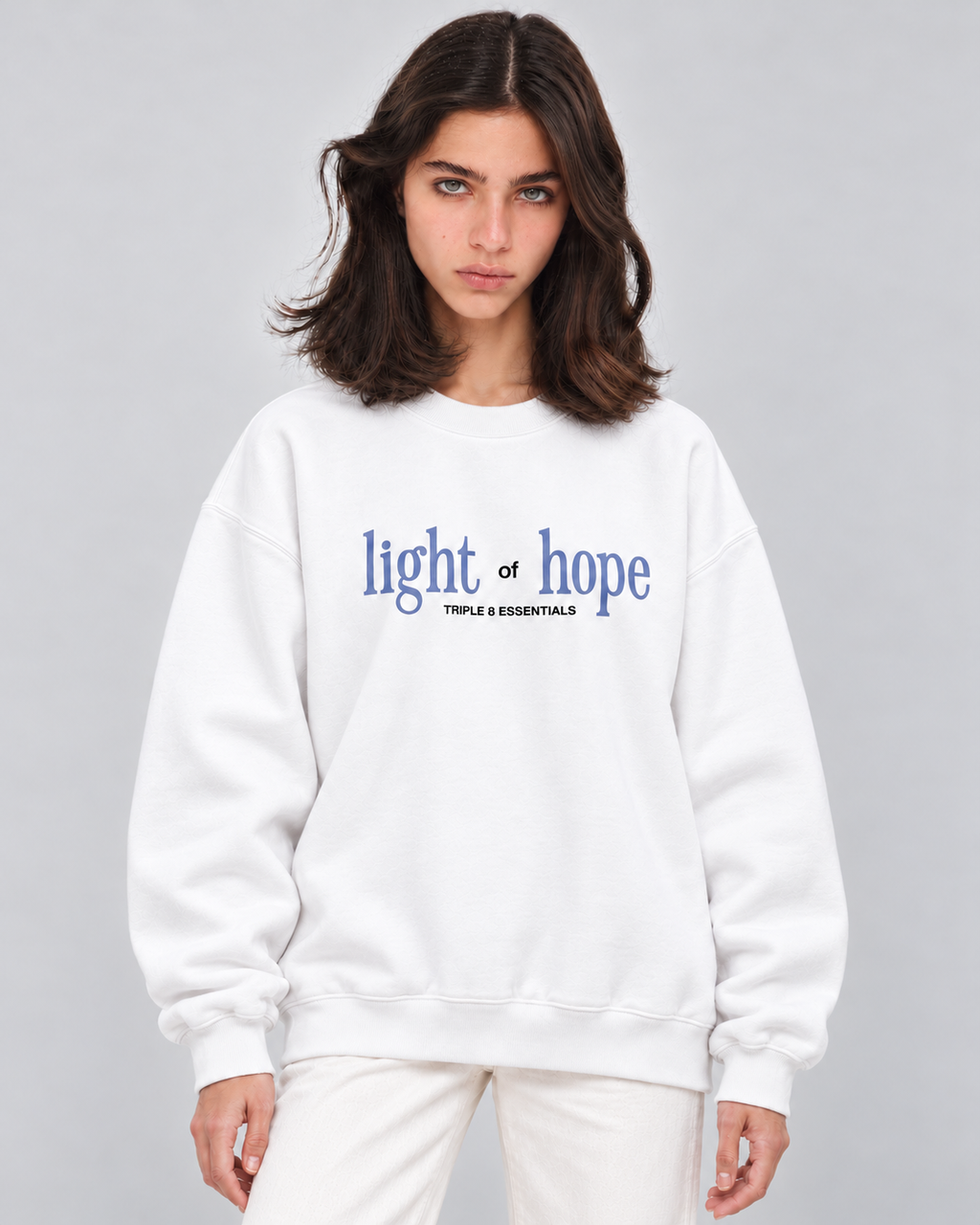 Light of Hope Crewneck Sweatshirt — White