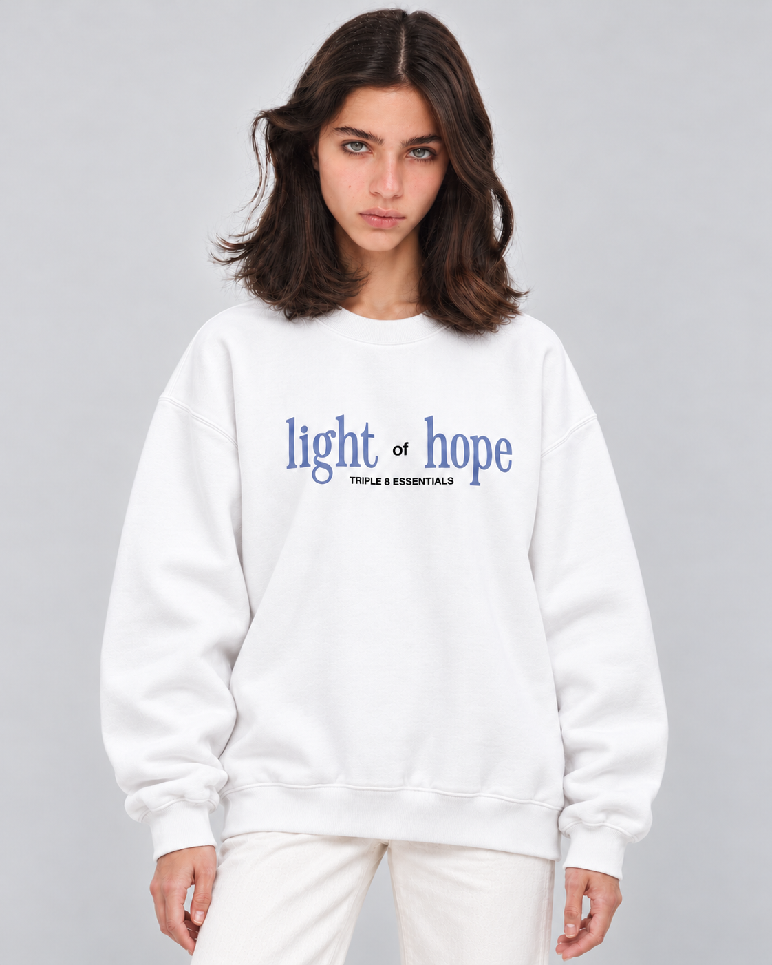 Light of Hope Crewneck Sweatshirt — White