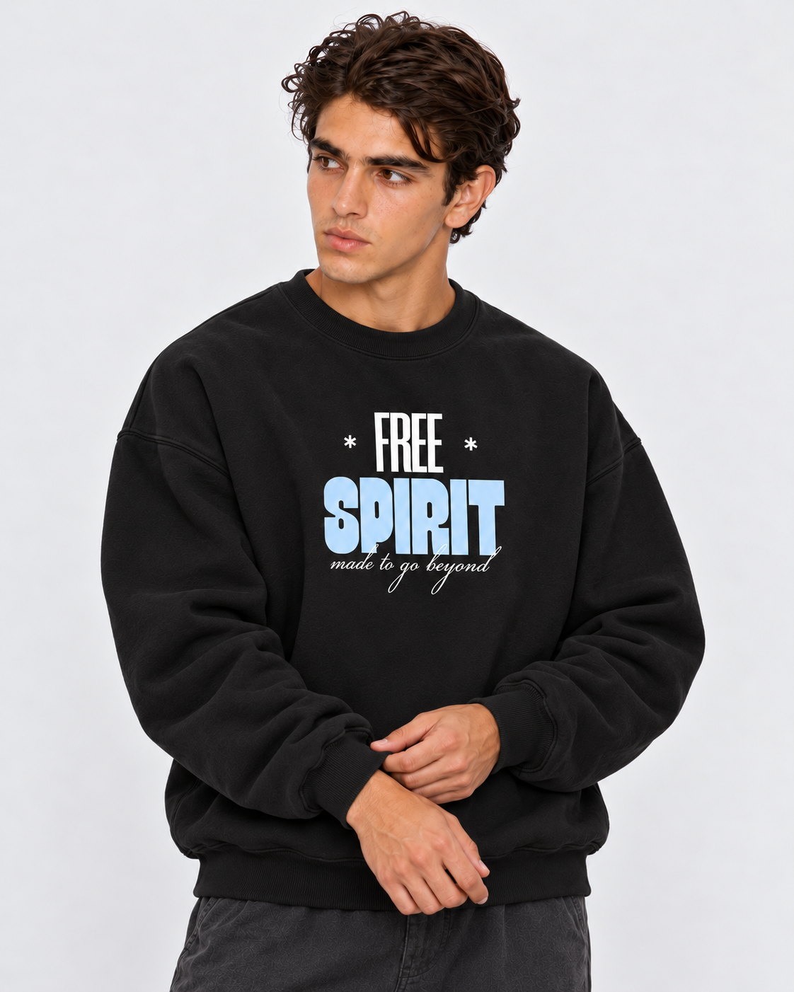 Free Spirit Crewneck Sweatshirt — Black