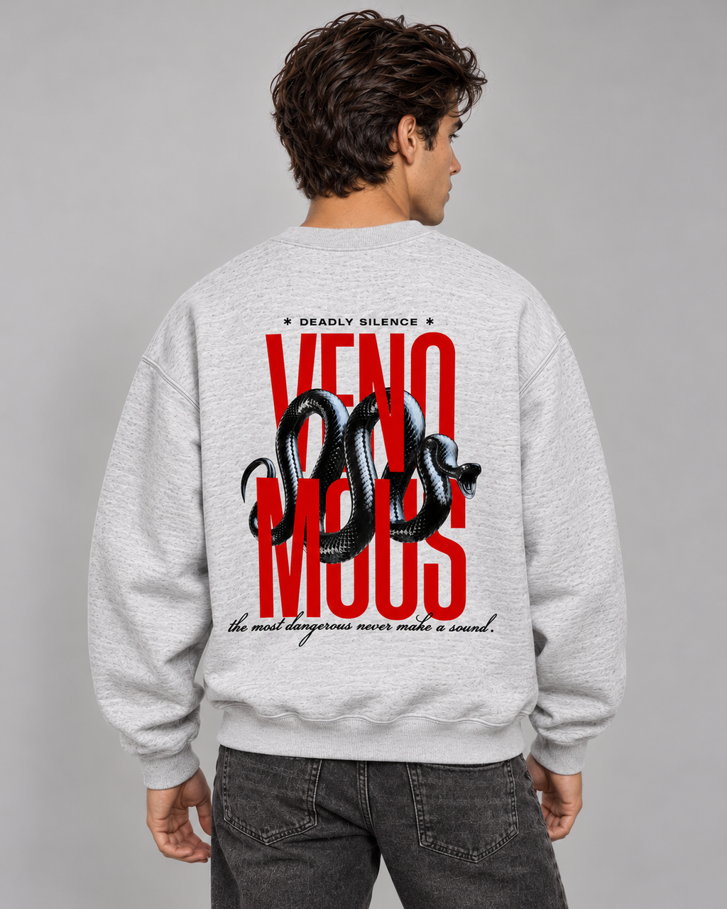 Silent Threat Crewneck Sweatshirt — Light Heather Grey