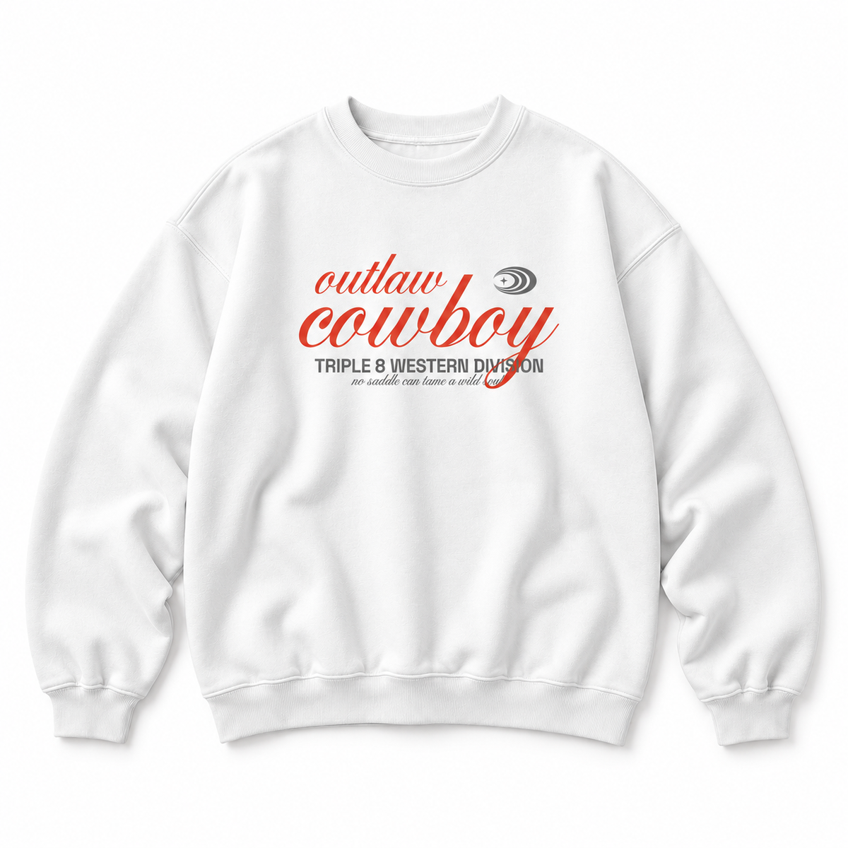 Outlaw Cowboy Crewneck Sweatshirt — White